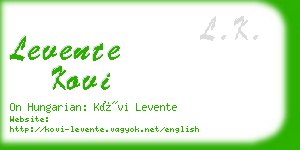 levente kovi business card